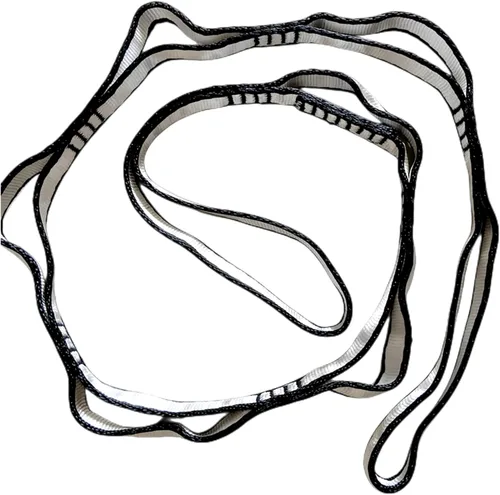 Miniatura 11 de 2 correas de escalada fuertes de 22 KN con cadena de margaritas de nailon, correa ajustable, longitud 110/150/70.9 in cinturón de yoga Negro