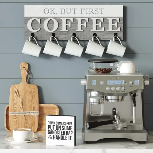 Miniatura 3 de Barnyard Designs Cartel de café, letrero inspirador de madera, divertido letrero de oficina, cocina, escritorio, decoración del hogar, regalo