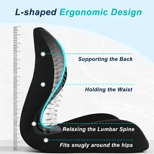 Miniatura 3 de Cojín de asiento para silla de oficina y automóvil, almohada de apoyo lumbar para silla de oficina, cojín de asiento ergonómico de espuma