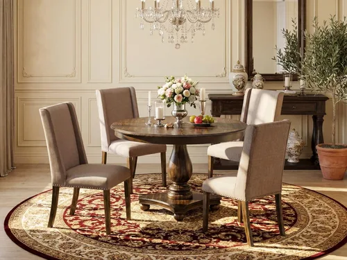 Miniatura 2 de East West Furniture F2FL5-716 - Juego de mesa de comedor de 5 piezas, incluye una mesa de cocina redonda con pedestal y 4 sillas de comedor Parson