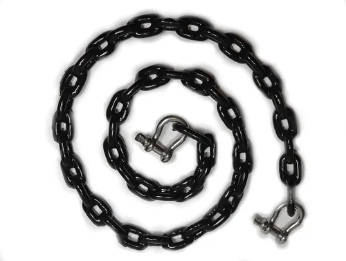 Miniatura 3 de Cadena de anclaje de barco recubierta de PVC con grilletes de acero inoxidable 4 pies/5 pies/6 pies/negro/blanco
