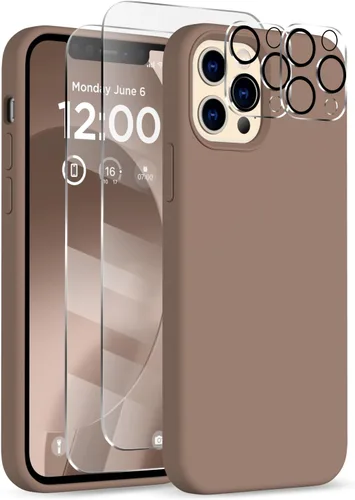 Miniatura 26 de Funda para iPhone 12 Pro Max, [2 protectores de cámara + 2 protectores de pantalla], funda protectora de silicona de cuerpo completo a prueba