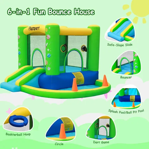 Miniatura 3 de FBSPORT Castillo inflable para niños, tobogán de castillo de rebote para interiores y exteriores, castillo inflable para niños pequeños, casa