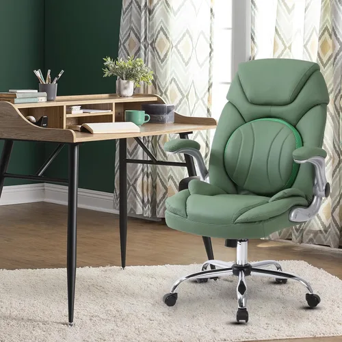 Miniatura 11 de Silla ergonómica de escritorio de oficina con brazos abatibles de apoyo trasero, cómoda silla de oficina ejecutiva, color negro