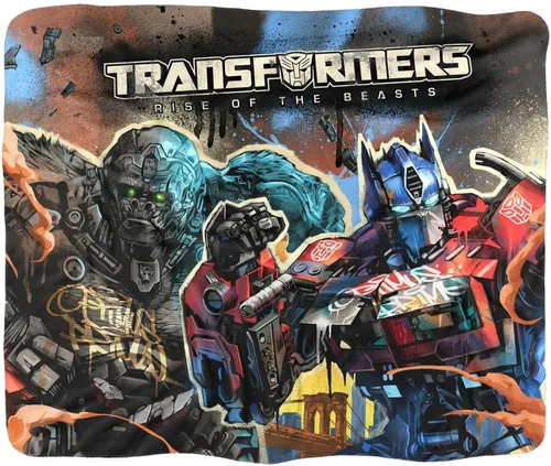 Miniatura 2 de Transformers: Rise of The Beasts - Manta de 50 x 60 pulgadas Optimus Primal Primal Mural Silky Touch Sherpa Back Super Soft