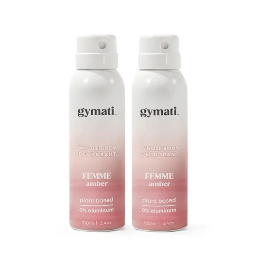 Gymati Desodorante natural en espray corporal, sin aluminio, mezcla a base de plantas con aloe y zinc, protección contra olores de larga duración,