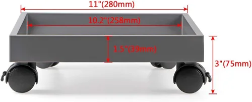 Miniatura 3 de Skelang Plataforma cuadrada con ruedas para plantas, bandejas de plástico ABS, resistente, capacidad de carga de 110 libras