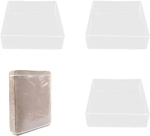Fundas de cojín de plástico para asiento de sofá, 4 fundas transparentes impermeables para sofá, fundas de sofá impermeables de PVC, fundas de sofá