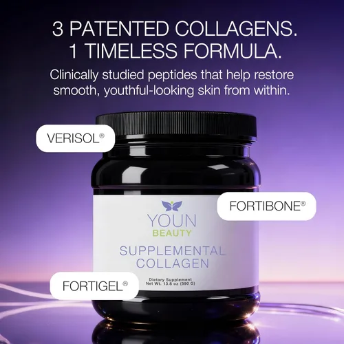 Miniatura 4 de YOUN Beauty Polvo de colágeno suplementario por el cirujano plástico holístico, Dr. Anthony Youn, 30 porciones (sin sabor), péptidos multicolágeno