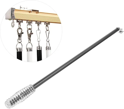 Miniatura 7 de Barra de cortina moderna con mango de cortina de 21 pulgadas, barra de cortina de aluminio de 21 pulgadas, barra de cortina para cortinas, barra