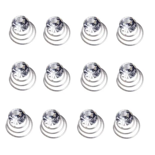 Miniatura 12 de Vpang 12 horquillas en espiral para el cabello, espirales, espirales, pinzas para el cabello para boda, novia, diamantes de imitación de perla, Tipo