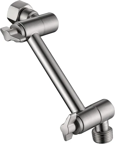 Extensión de Brazo de Ducha Ajustable, Brazo de Extensión de Cabezal de Ducha de 4 Pulgadas de Níquel Cepillado para Bajar o Elevar Cabezal de Ducha