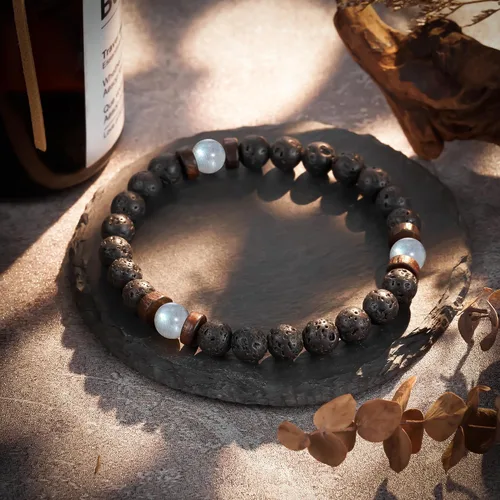 Miniatura 2 de Tarsus Regalos para el día del padre para hombres, papá, marido, novio, abuelo, hermano, piedra natural, cuentas de piedra luna, pulsera hecha a
