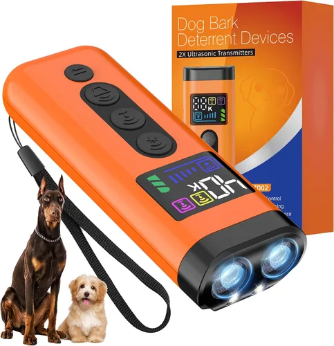 Miniatura 8 de Dispositivo disuasorio de ladridos de perro, rango de 65 pies, dispositivo ultrasónico de disuasión de ladridos 3X y entrenador ultrasónico