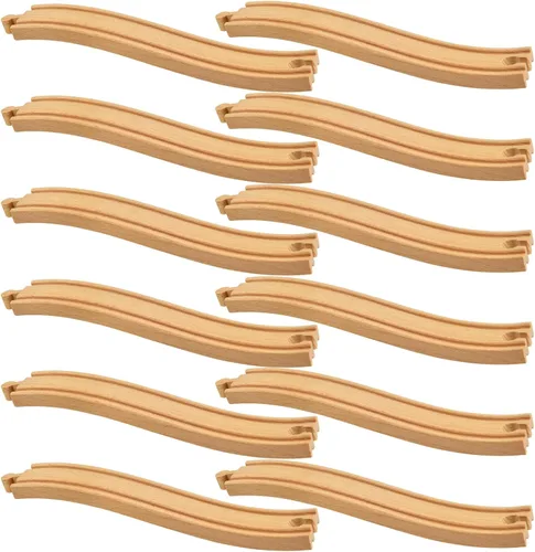 Mototo 12 piezas de madera para tren de madera ascendente, piezas de expansión ferroviaria compatibles con la mayoría de conectores de madera para