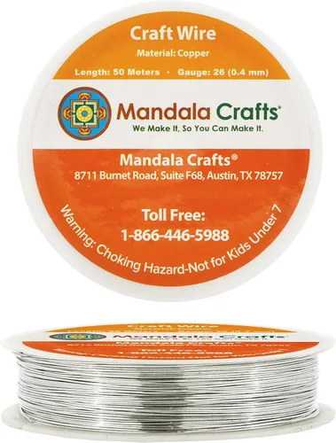 Miniatura 15 de Mandala Crafts Alambre de cobre puro calibre 18 para hacer joyas, envolver, esculpir y electroculturar jardinería – 3.3 x 5 yardas surtido