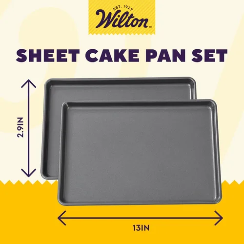 Miniatura 2 de Wilton Easy Layers - Bandeja rectangular para tartas, juego de 2 bandejas para hornear, acero
