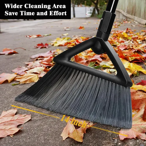 Miniatura 3 de Escoba comercial resistente, paquete de 3 escobas angulares mejoradas para barrer al aire libre e interior, escobas negras perfectas de la casa, 3 x