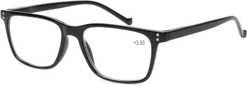 Miniatura 3 de JOSCHOO Paquete de 5 lentes de lectura para hombres y mujeres, bisagras de resorte, anteojos cómodos para leer (3 negros 2 tortuga, 0.5)