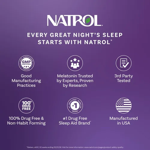 Miniatura 9 de Natrol Gomitas de melatonina de 10 mg, apoyo para dormir para adultos, suplementos de melatonina para dormir, 90 gomitas con sabor a fresa