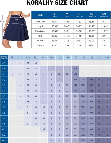 Miniatura 7 de KORALHY Falda pantalón de 20 pulgadas hasta la rodilla para mujer, para tenis, atletismo, golf, casual, con 4 bolsillos