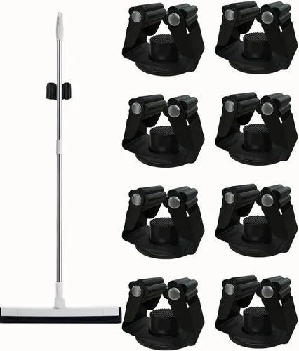 Miniatura 11 de Soporte magnético para escoba, soporte magnético de acero para fregona sin perforación, soporte magnético para herramientas de garaje, soporte