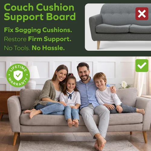Miniatura 4 de BEN'SHOME® Tabla de soporte para cojín de sofá para sofá ultra profundo extra largo hundido, deja de hundirse en tu sofá, madera maciza de 0.5