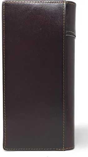 Miniatura 3 de Cuero genuino Basketweave Floral Tooled Rezando Vaquero Mens Long Bifold Wallet 2 colores, Café, Billetera plegable