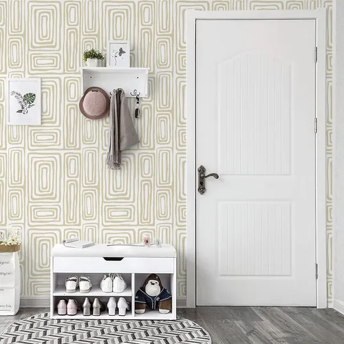 Miniatura 6 de GloryTik Papel Tapiz Despegar y Pegar Bohemio Moderno Beige Papel de Contacto Despegar y Pegar Papel de Pared Removible Autoadhesivo Geométrico