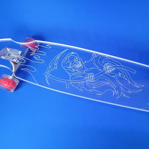 Miniatura 16 de GHOST BOARDS Clear Longboard Skateboard - Transparent Acrylic Long Boards with Light-Up LED Wheels for Smooth Rides - Ride The Streets in Style with