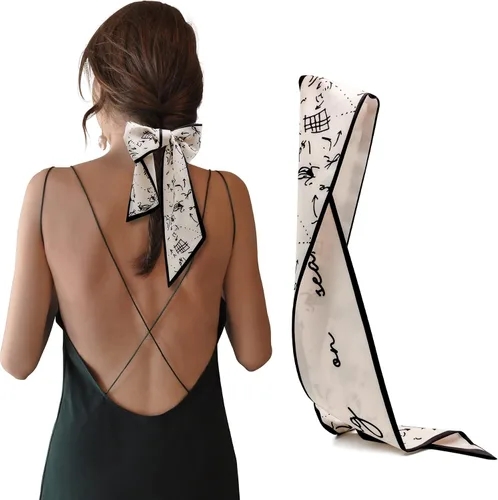 Miniatura 18 de Women's Designer Neckerchief Handbag Handle Ribbon Fashion Scarf Letter Printed Hair Tie