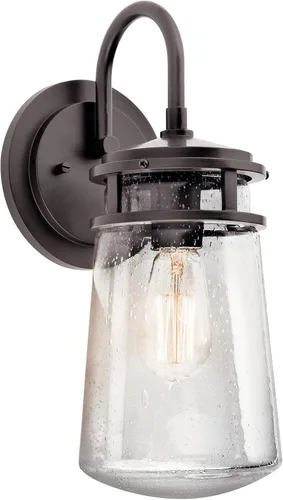 Miniatura 3 de Kichler Lyndon - Lámpara de pared de 15 pulgadas con vidrio transparente sembrado de aluminio cepillado, tamaño pequeño