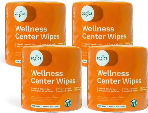 Zogics Toallitas de limpieza Wellness Center, toallitas para equipos de gimnasio para limpiar superficies y equipos, duraderas y seguras