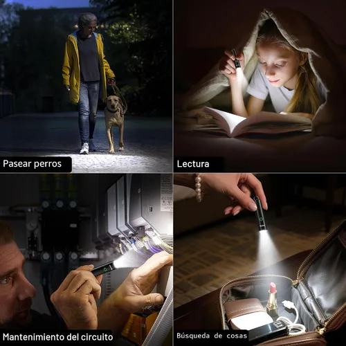 Miniatura 8 de Blukar Linterna EDC Recargable, Mini Linterna de Llavero de 360L con 3 Modos de Iluminación, Función de Memoria, Impermeable, Luz de Bolsillo