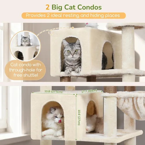 Miniatura 3 de Globlazer Torre de árbol para gatos extra grande, 82 pulgadas de alto, árbol para gatos de interior, torre grande para gatos grandes y adultos con 8