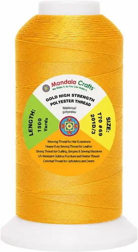 Miniatura 103 de Mandala Crafts Airforce Blue - Hilo resistente de 1500 yardas Tex 70 hilos de poliéster fuertes para coser cortinas, jeans, cuero, cabello
