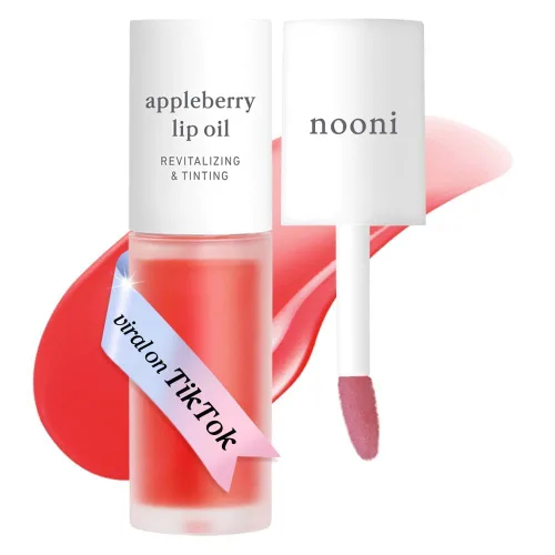 NOONI Aceite de labios coreano - Appleberry | Larga duración, hidratante, voluminizador, revitalizante para labios secos, resistente al agua, no se