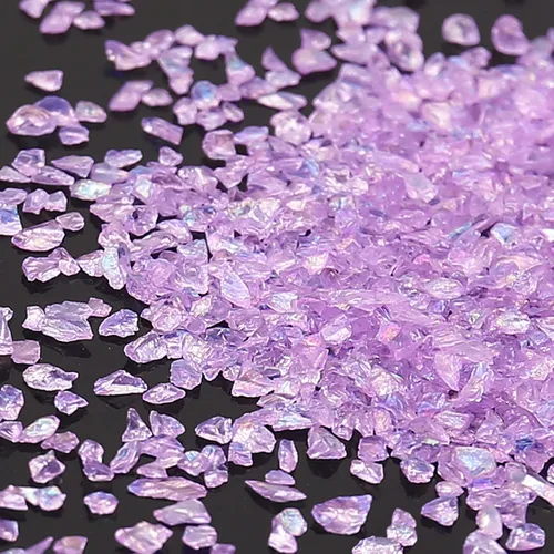 Miniatura 22 de Chips de vidrio triturado irregulares, 3.53 onzas de piedras metálicas gruesas con purpurina para arte de uñas, relleno de molde de resina