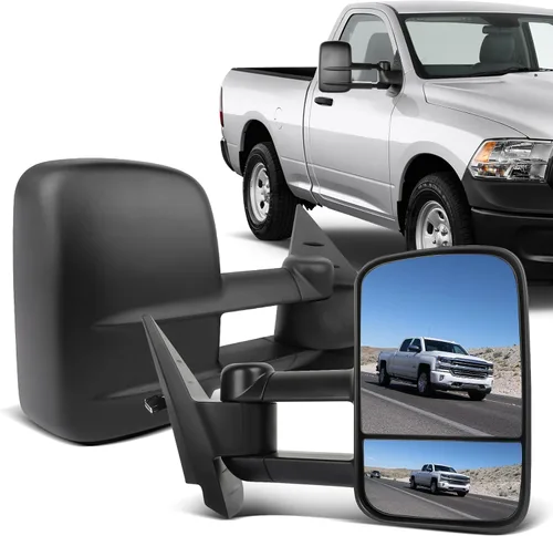 Miniatura 50 de ECCPP Juego de espejos de remolque, reemplazo en pareja, compatible con Chevy Silverado 1500 2500 HD 3500 Suburban 1500 2500 Tahoe para GMC Sierra