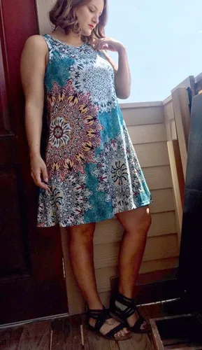 Miniatura 6 de elescat - Vestidos de verano para mujer, estilo informal, sin mangas, estampado floral, holgado, con bolsillo