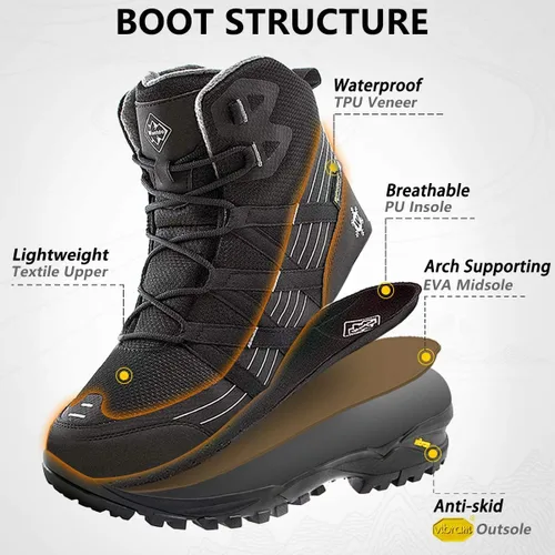 Miniatura 4 de Wantdo Botas de senderismo impermeables para mujer, botas de trabajo antideslizantes, cómodas botas de tobillo para exteriores con soporte de arco