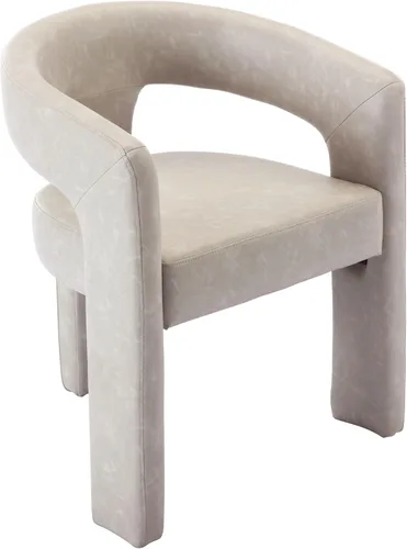 Miniatura 32 de BESTANO Sillas de comedor modernas tapizadas en terciopelo de vellón con respaldo abierto, lindas sillas laterales de barril, sillas de cocina