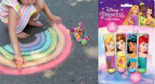 Miniatura 3 de JA-RU Disney Princess - Bastones de tiza para acera (1 unidad), tiza para suelo y tabla, juguetes para exteriores, tiza gigante, juego de arte