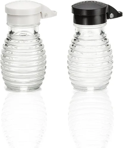 Miniatura 5 de Shake-It-Free Salero y pimentero a prueba de humedad de Tumbler Home. Exclusivas tapas con resorte de color blanco y negro, a prueba de atascos