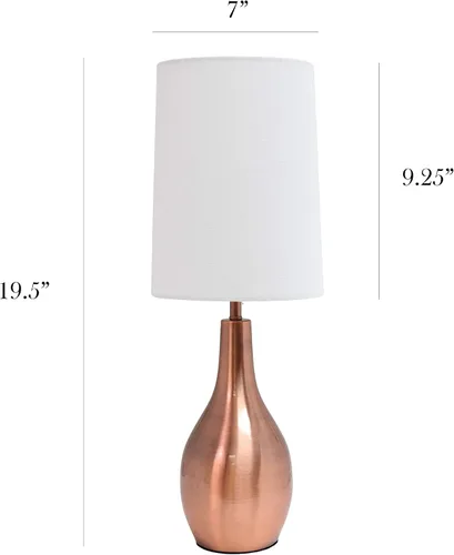 Miniatura 5 de Simple Designs LT3303-BSN Lámpara de mesa de 1 luz en forma de lágrima, níquel cepillado, 7 x 7 x 19.5 pulgadas