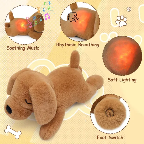 Miniatura 2 de IUTOYYE Elefante de peluche que respira con luz y sonido, juguete de elefante relajante, muñeco de peluche para niños