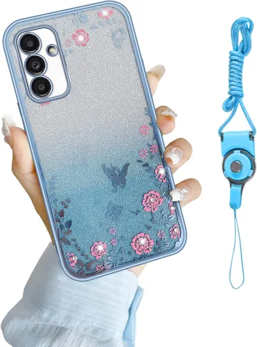 Miniatura 45 de Funda para Note 10, Galaxy Note 10 para mujer, cambio gradual con purpurina, cristal suave, TPU elegante, mariposa, floral, corazón, transparente