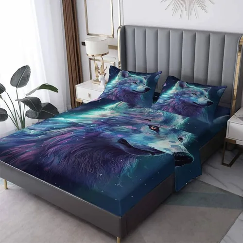 Miniatura 10 de Bear Sheets - Juego de sábanas de tamaño individual, sábanas de microfibra suave, bolsillo profundo, sábanas y fundas de almohada estampadas sin