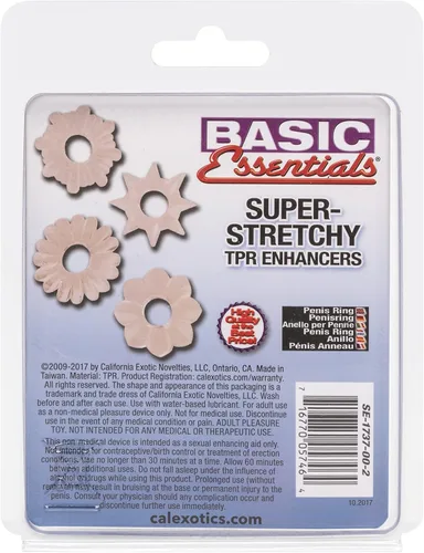 Miniatura 6 de California Exotic Novelties Basic Essentials - Potenciadores de Tpr súper elásticos, transparente