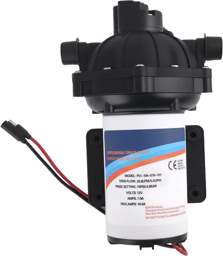 Miniatura 6 de maXpeedingrods Sistema de bomba de agua de 70 PSI, bomba de diafragma de bomba de agua de 12 V/24 V, 5.5 GPM, para caravana, barco, marino